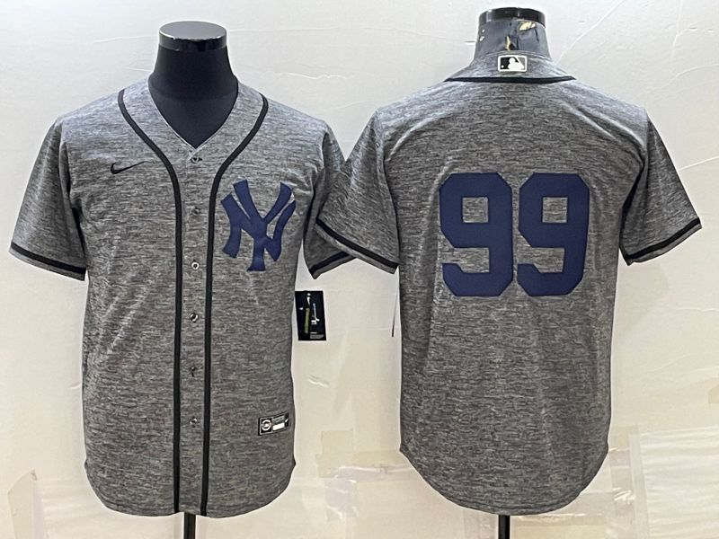Men New York Yankees #99 No Name Grey hemp ash Nike 2022 MLB Jersey->minnesota vikings->NFL Jersey